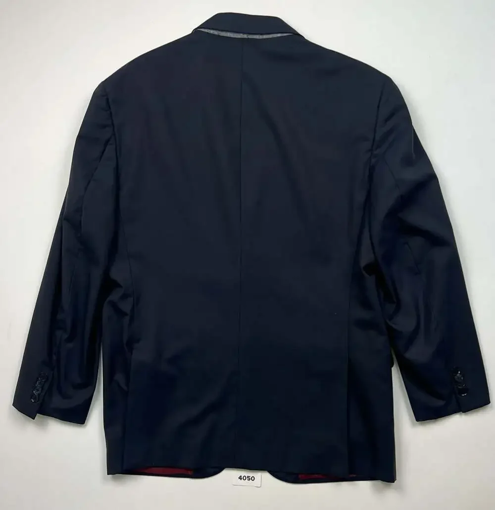 Saks Fifth Avenue Made in Italy Wool Two-Button Black Blazer Est 42R see measure